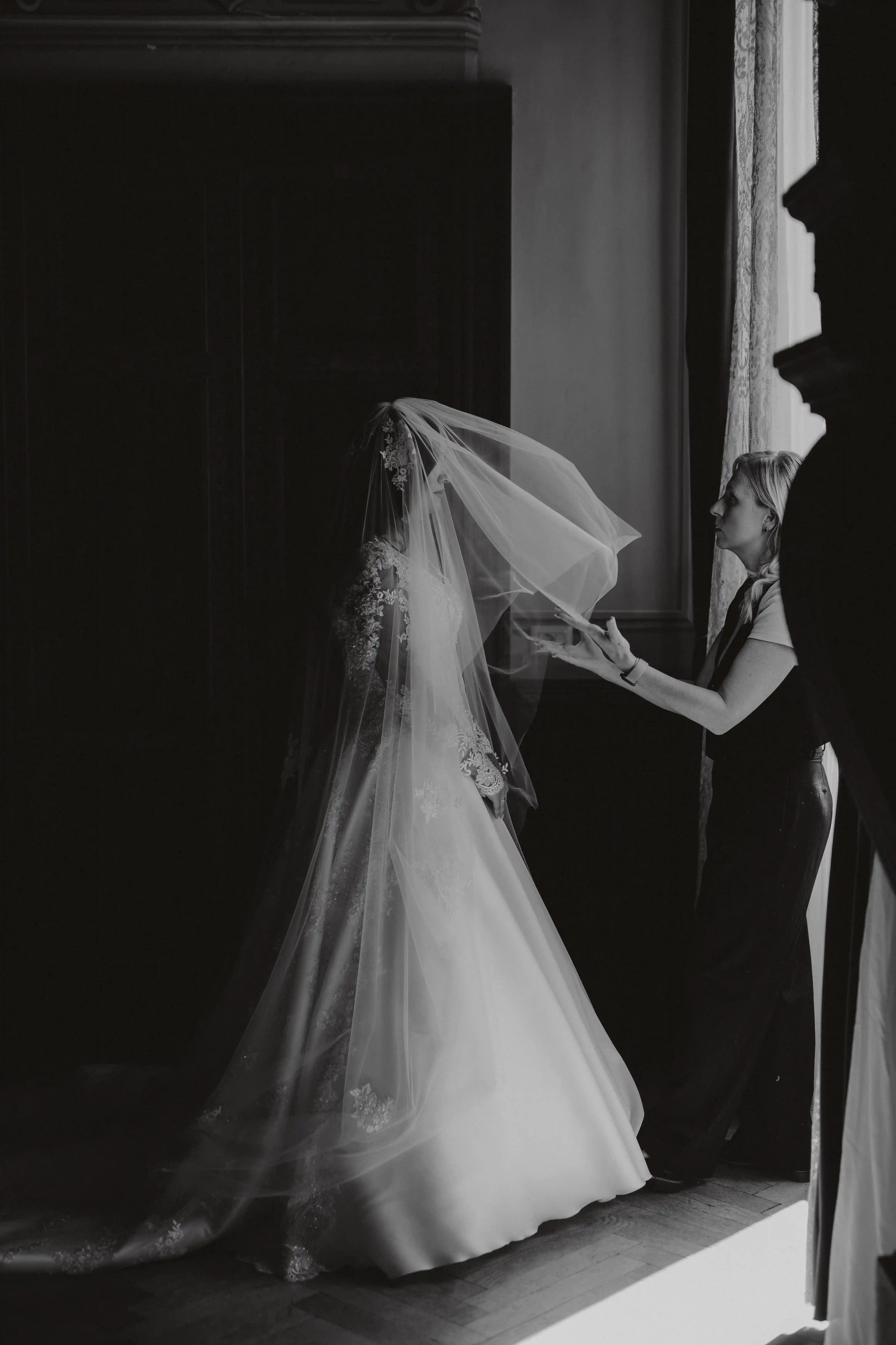 Bride preparation in chiaroscuro